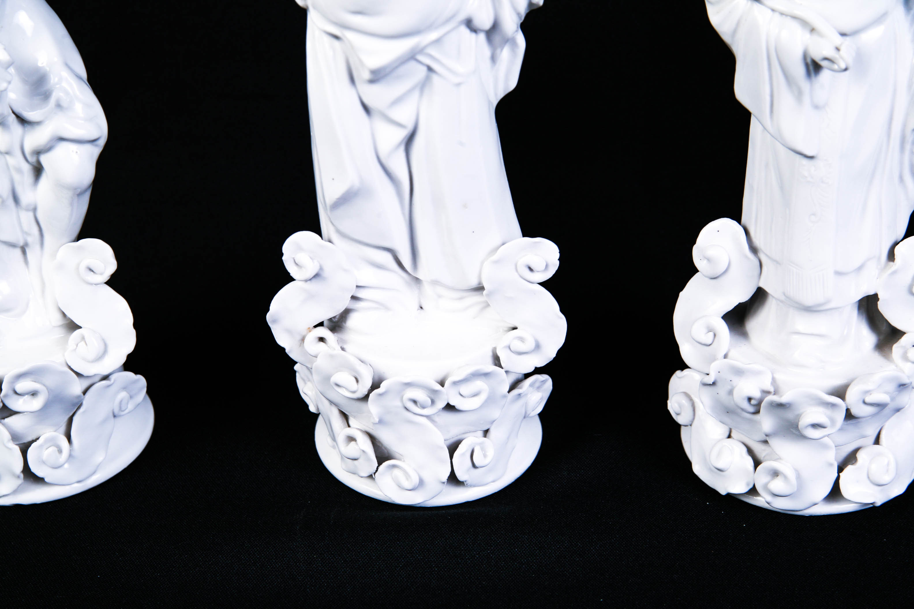 Set of Five Vintage White Chinese Porcelain Figures