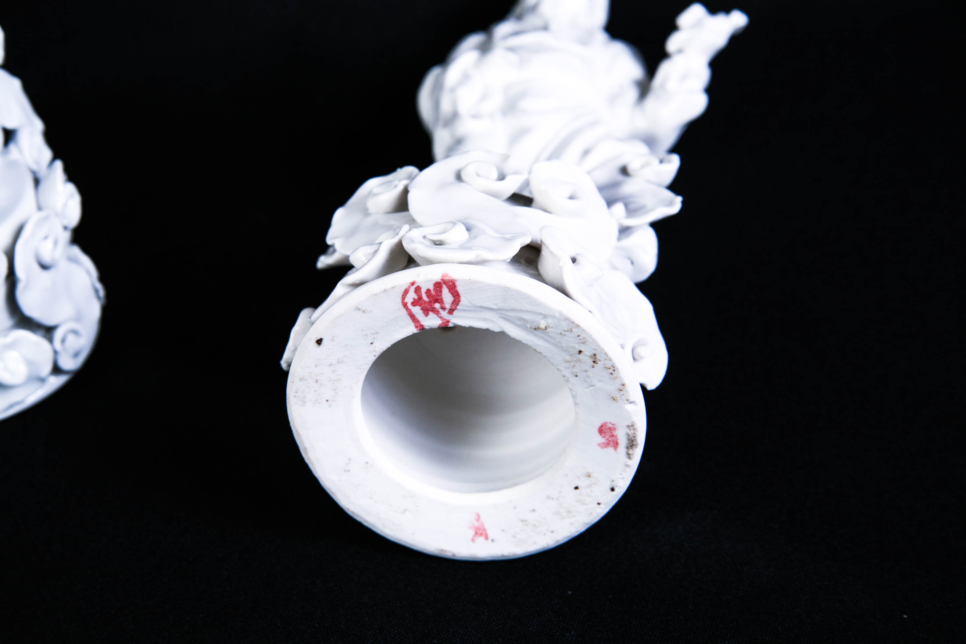 Set of Five Vintage White Chinese Porcelain Figures