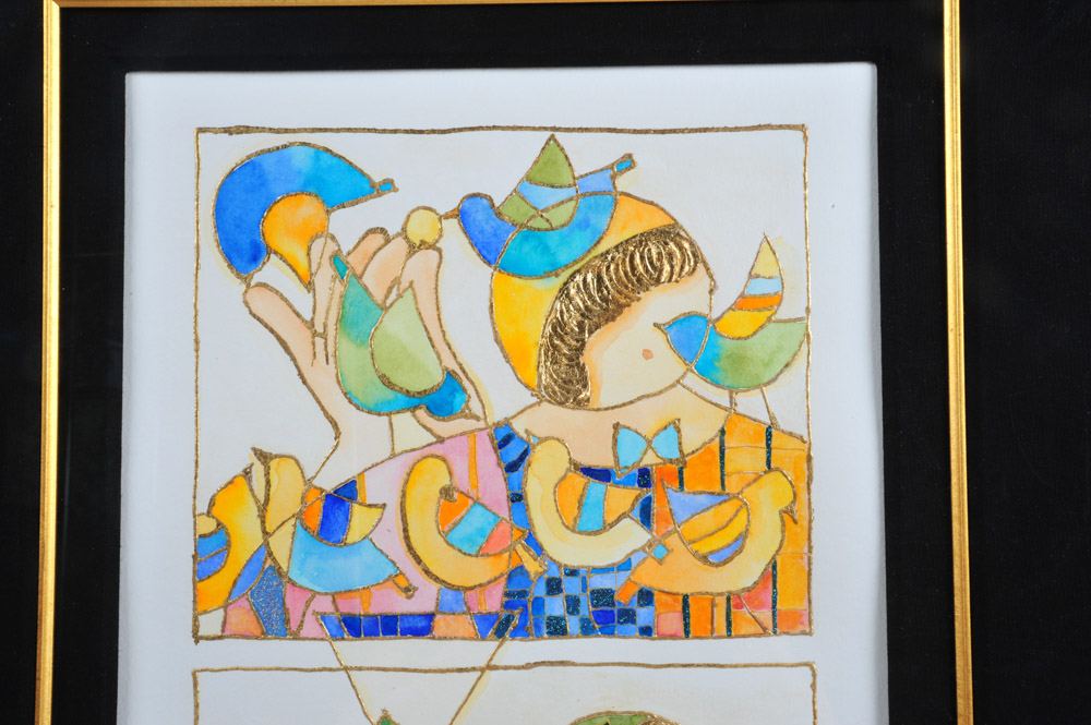 Dorit Levi Original Watercolor "Three Steps for Enlightenment"