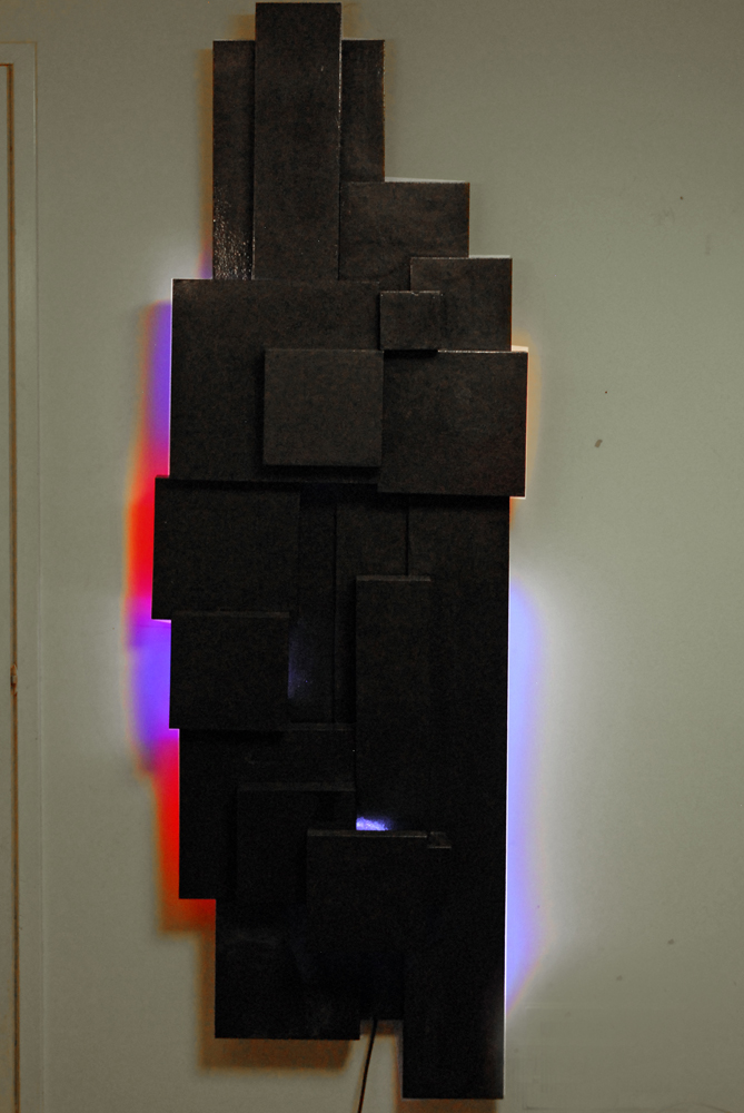 Rima Schulkind Contemporary Black Lighted Sculpture