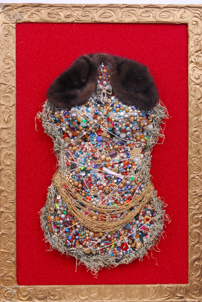 Rima Schulkind "Trophy Wife" Body Form Mixed Media Wall Sculpture