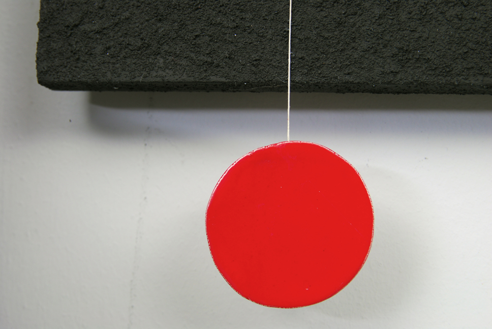 Rima Schulkind Mixed Media Black, White and Red Wall Scuplture