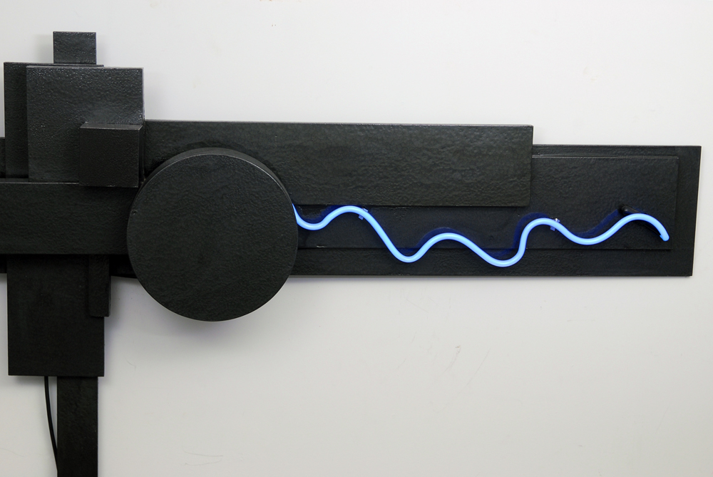 Neon Sculpture on Wood by Rima Schulkind