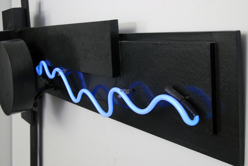Neon Sculpture on Wood by Rima Schulkind