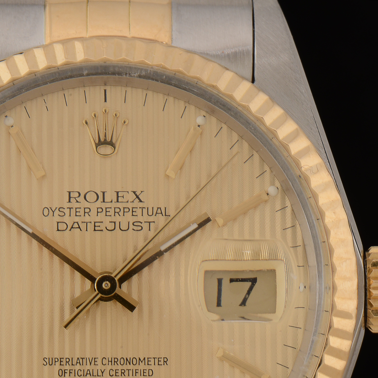 Men's  Rolex Perpetual Datejust 18K Yellow Gold and Steel Champagne Tapestry Automatic Watch