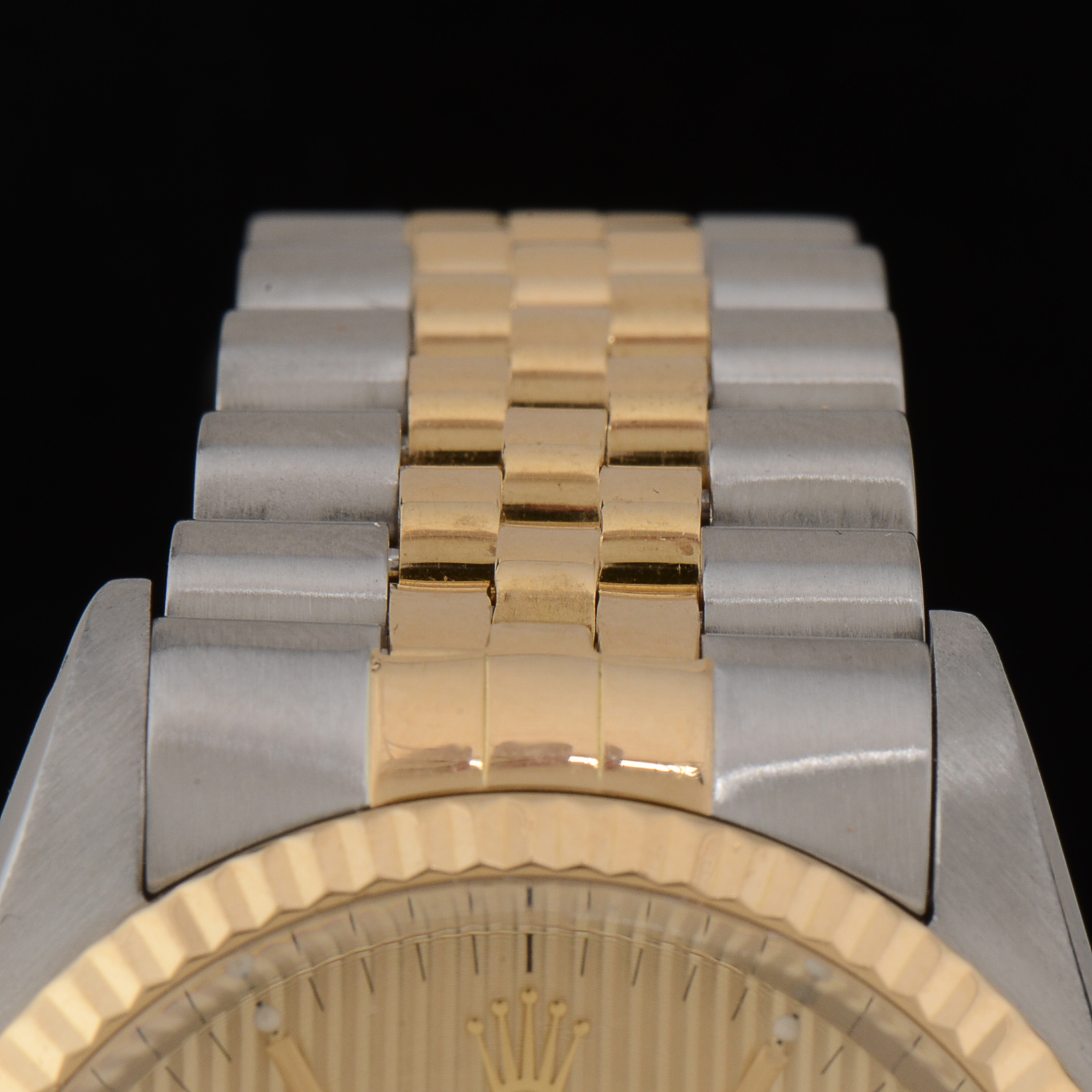 Men's  Rolex Perpetual Datejust 18K Yellow Gold and Steel Champagne Tapestry Automatic Watch