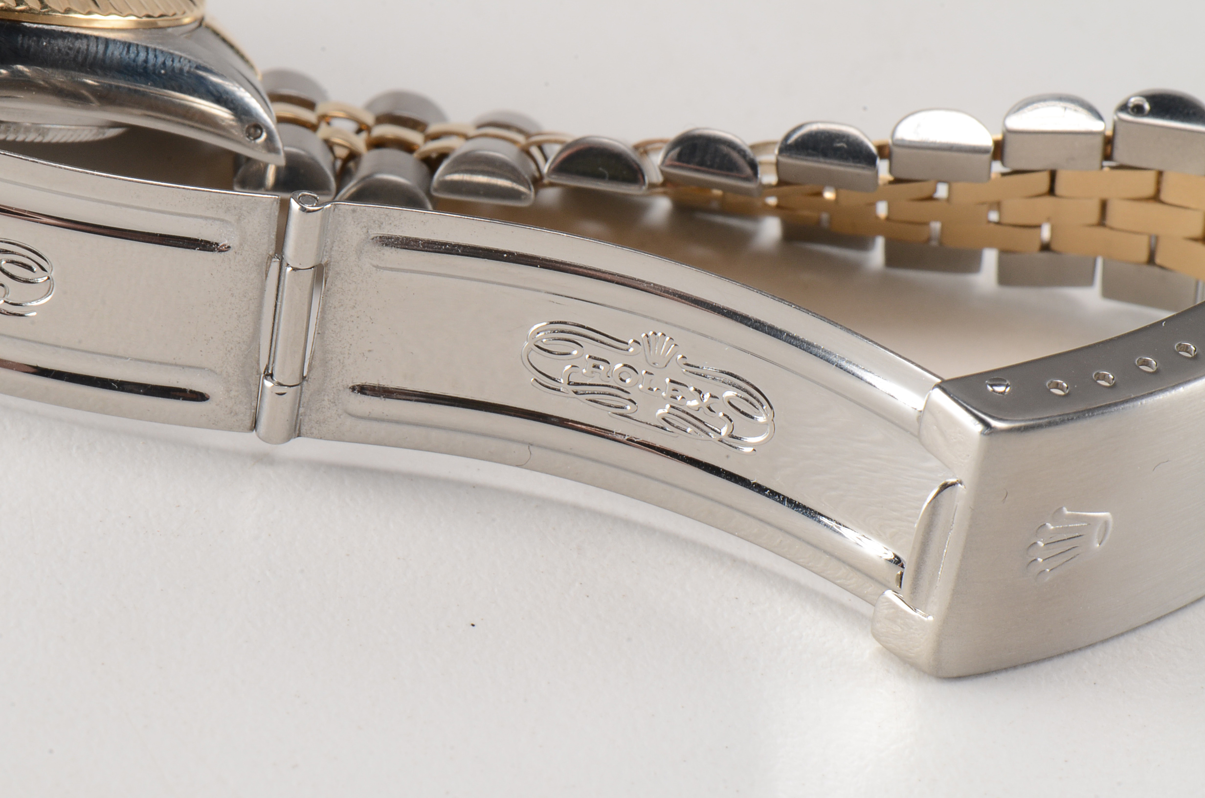 Men's  Rolex Perpetual Datejust 18K Yellow Gold and Steel Champagne Tapestry Automatic Watch