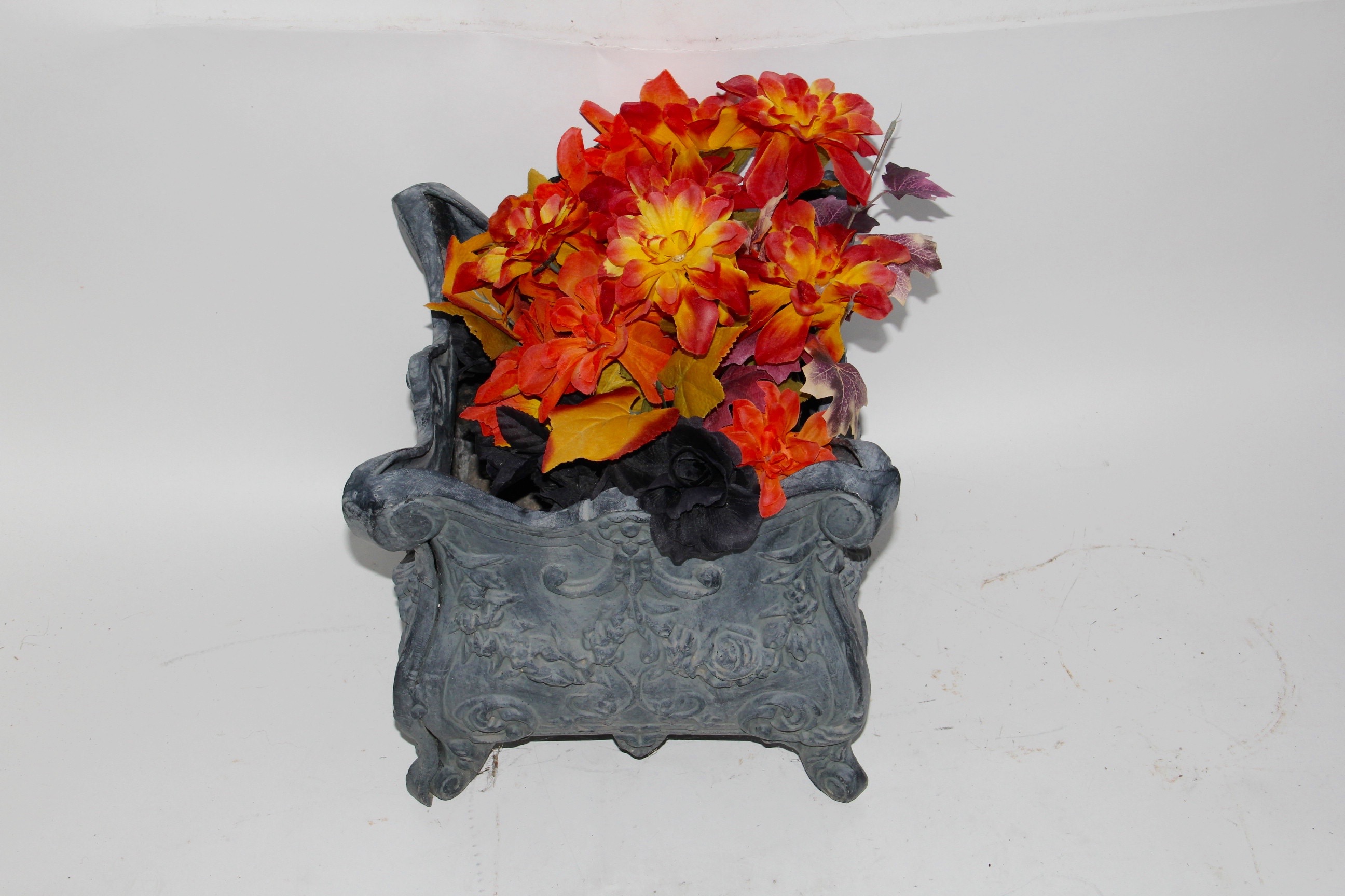 Pair Decorative Metal Planters