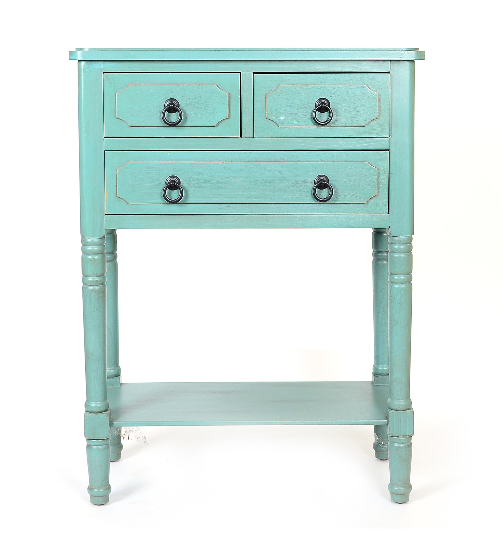 Hand-Painted Teal Side Table