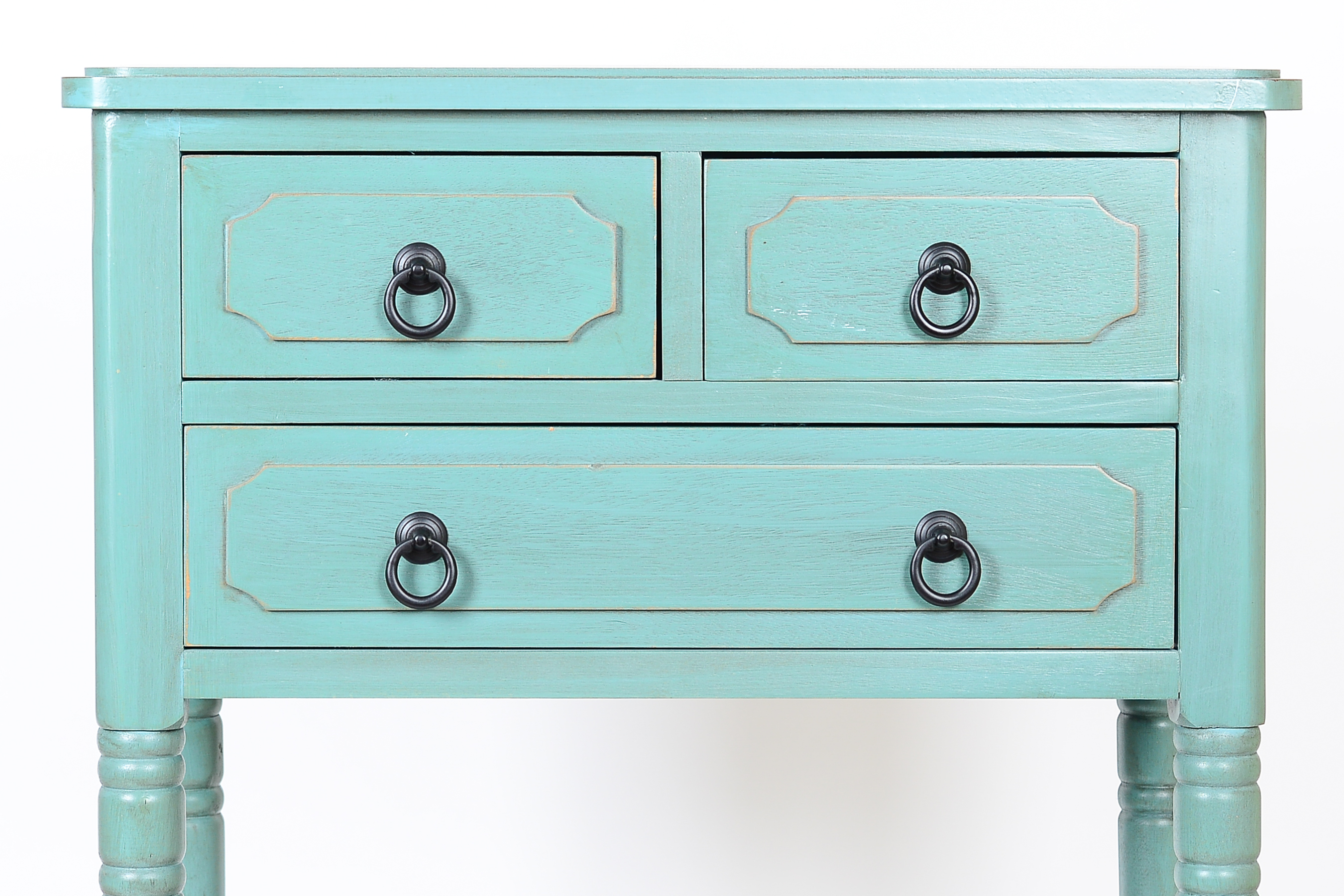 Hand-Painted Teal Side Table