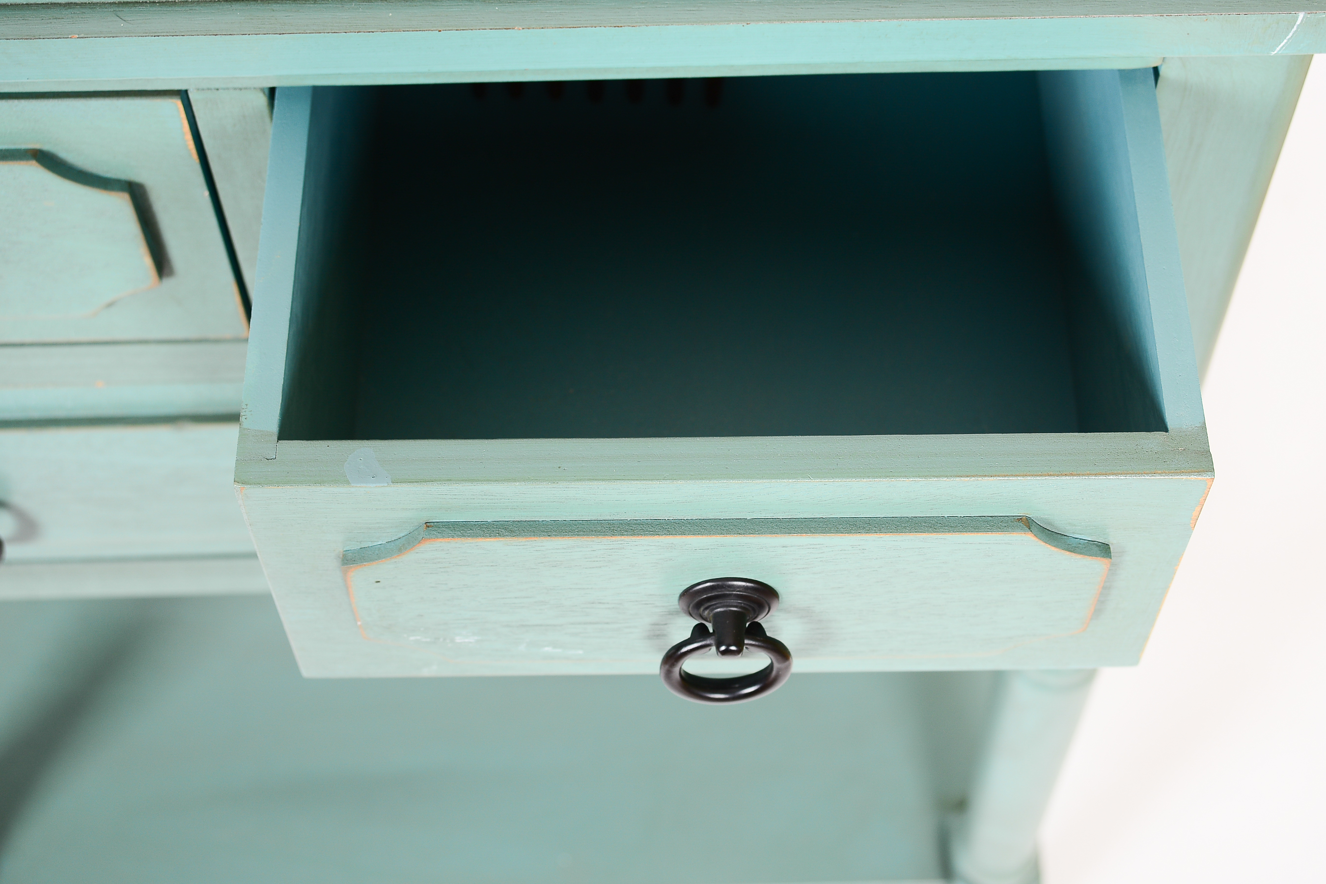 Hand-Painted Teal Side Table