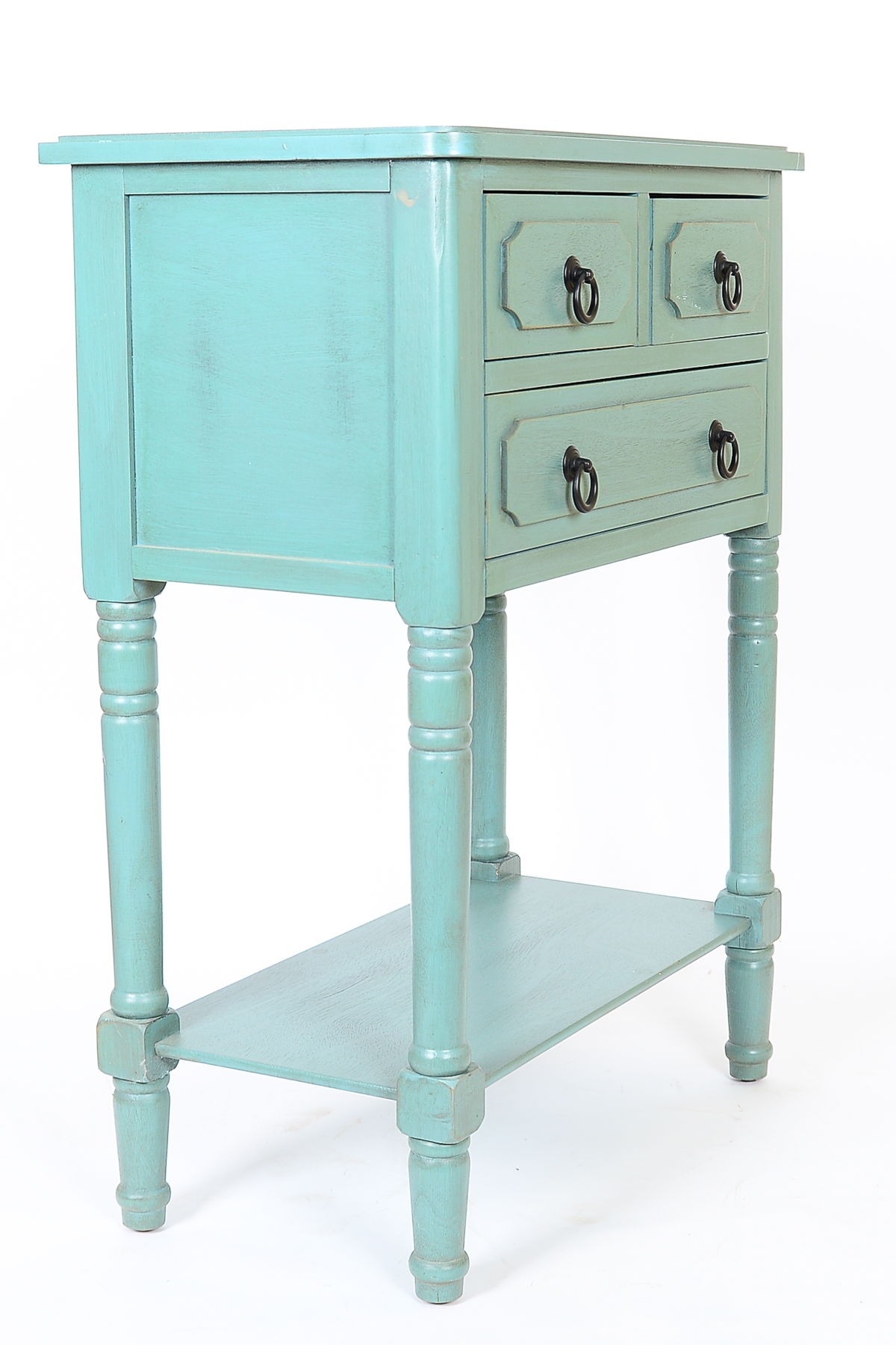 Hand-Painted Teal Side Table