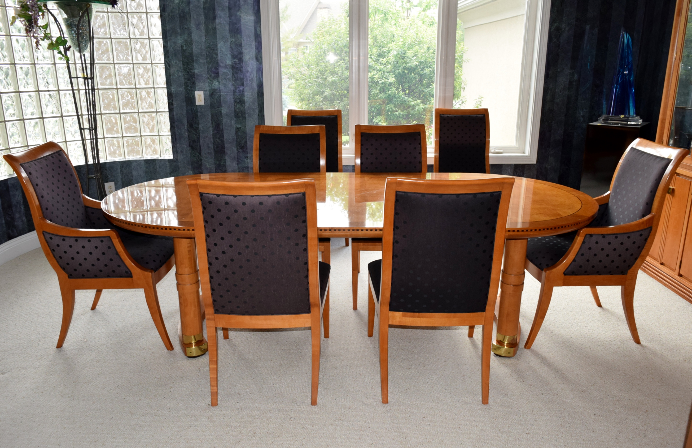 Hickory White 'Genesis' Formal Dining Table with Eight Chairs