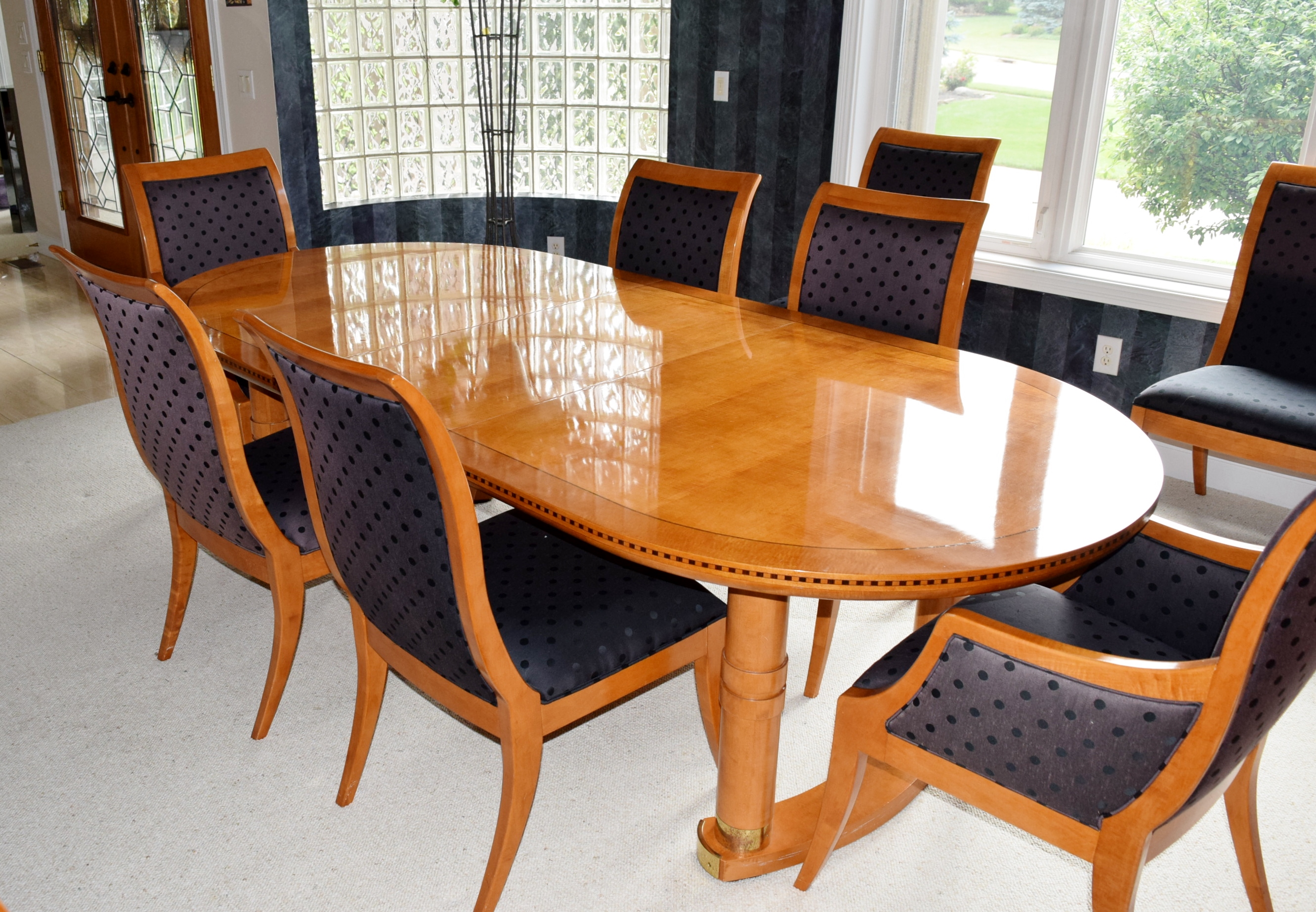 Hickory White 'Genesis' Formal Dining Table with Eight Chairs