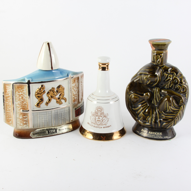 Trio of Vintage Collectible Ceramic Liquor Decanters