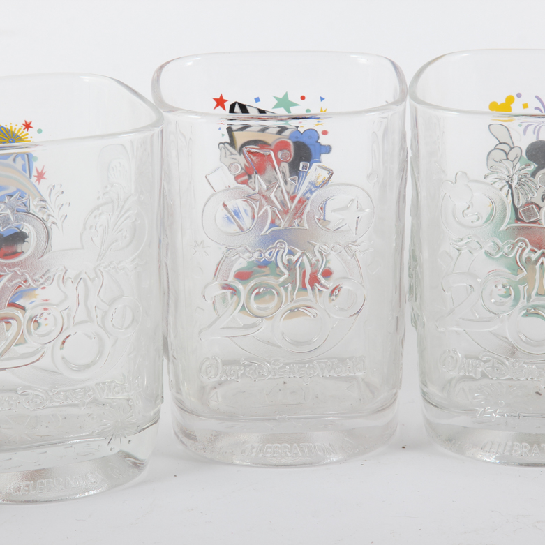 Set of Eight Mickey Mouse 2000 Walt Disney Glasses