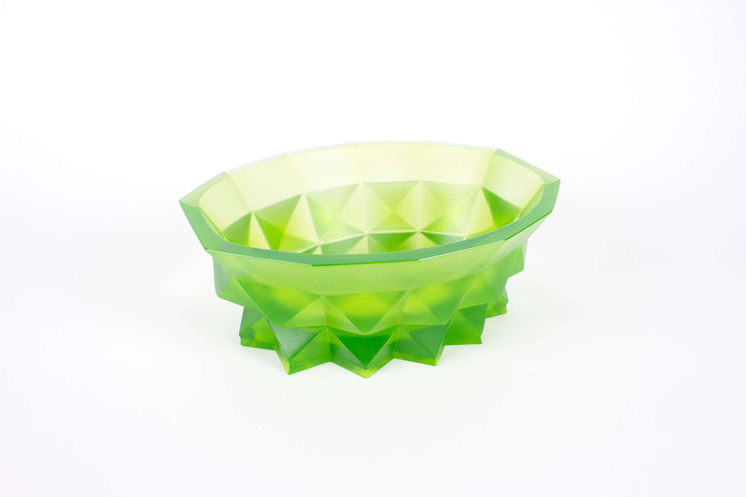 Czechoslovakian Green Art Glass Bowl