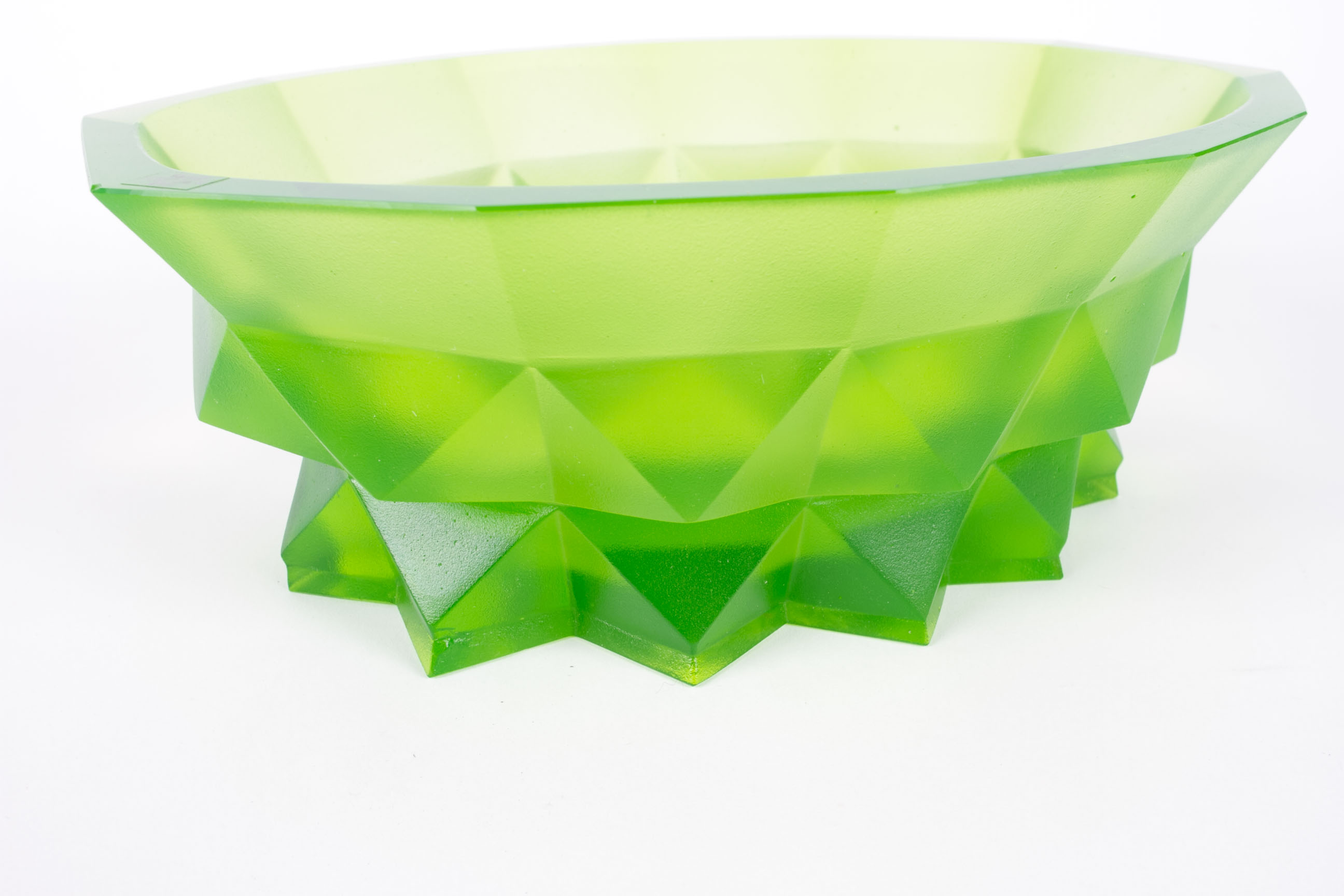 Czechoslovakian Green Art Glass Bowl