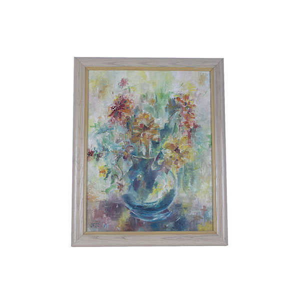 JESS Signed Floral Still Life Oil on Canvas