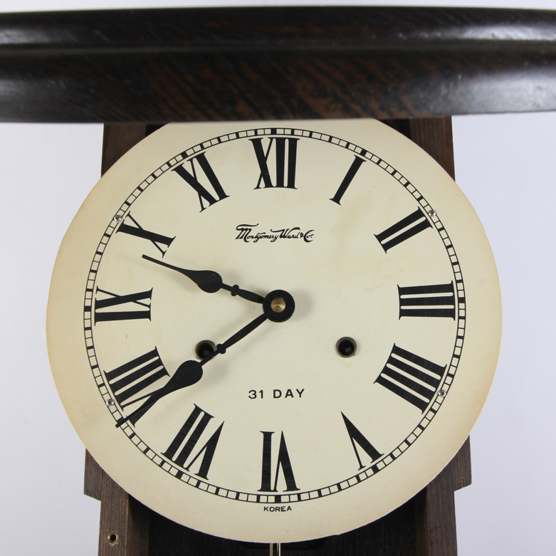 Vintage Montgomery Ward & Co. Wood Wall Clock
