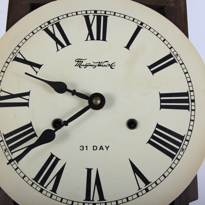 Vintage Montgomery Ward & Co. Wood Wall Clock