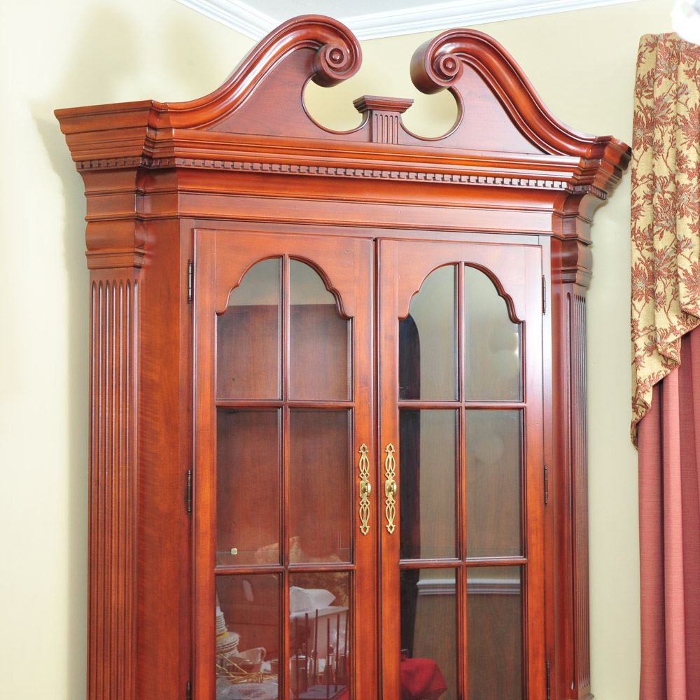 Thomasville Cherry Veneer Corner Cabinet