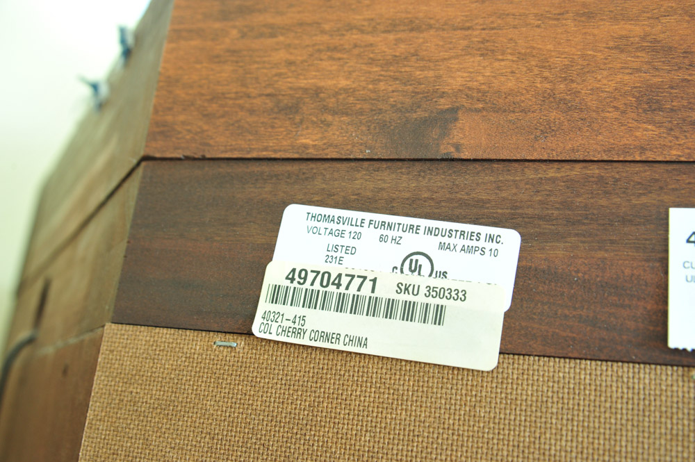 Thomasville Cherry Veneer Corner Cabinet