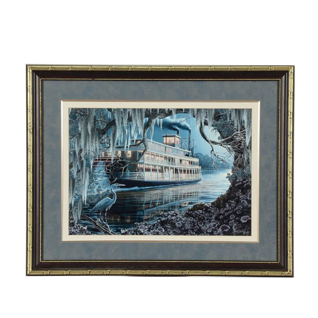 Roberta Wesley Offset Lithograph "Night on the River"