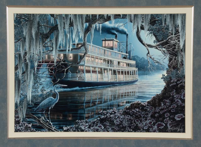 Roberta Wesley Offset Lithograph "Night on the River"