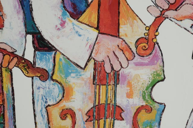 Jovan Obiĉan Artist's Proof Offset Lithograph "Musical Umbrella"