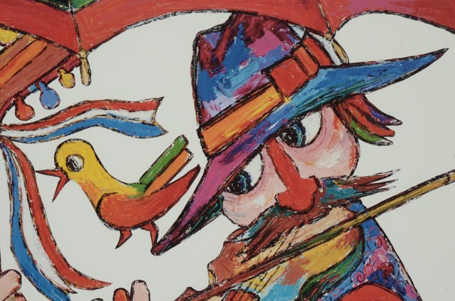 Jovan Obiĉan Artist's Proof Offset Lithograph "Musical Umbrella"