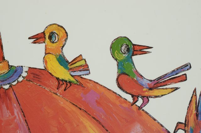 Jovan Obiĉan Artist's Proof Offset Lithograph "Musical Umbrella"