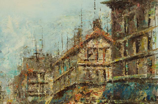 Devereaux Oil on Canvas European Street Scene