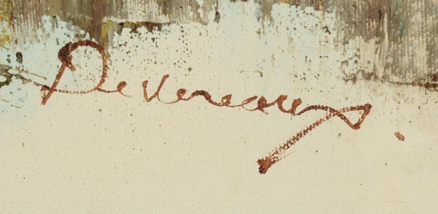 Devereaux Oil on Canvas European Street Scene