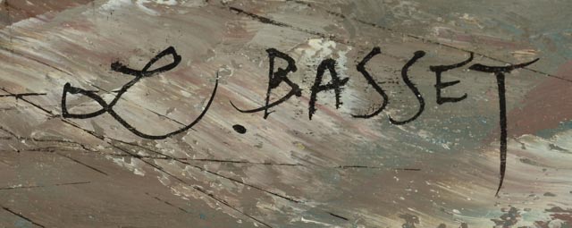 Original Acrylic Street Scene Painting Signed L. Basset