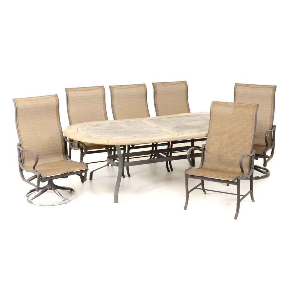 Tropitone Metal Patio Table and Six Chairs