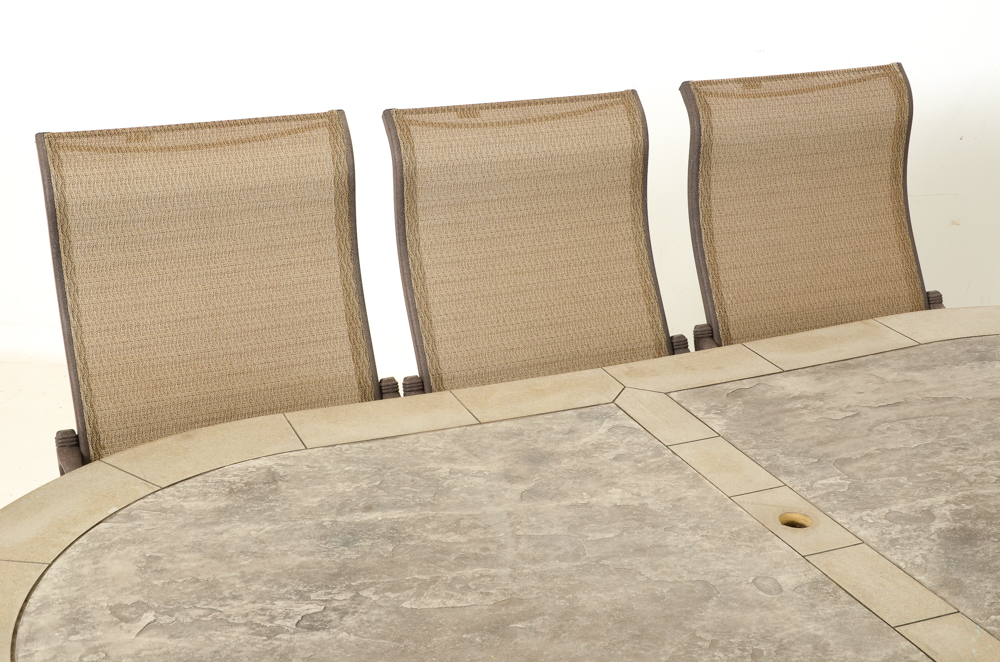 Tropitone Metal Patio Table and Six Chairs