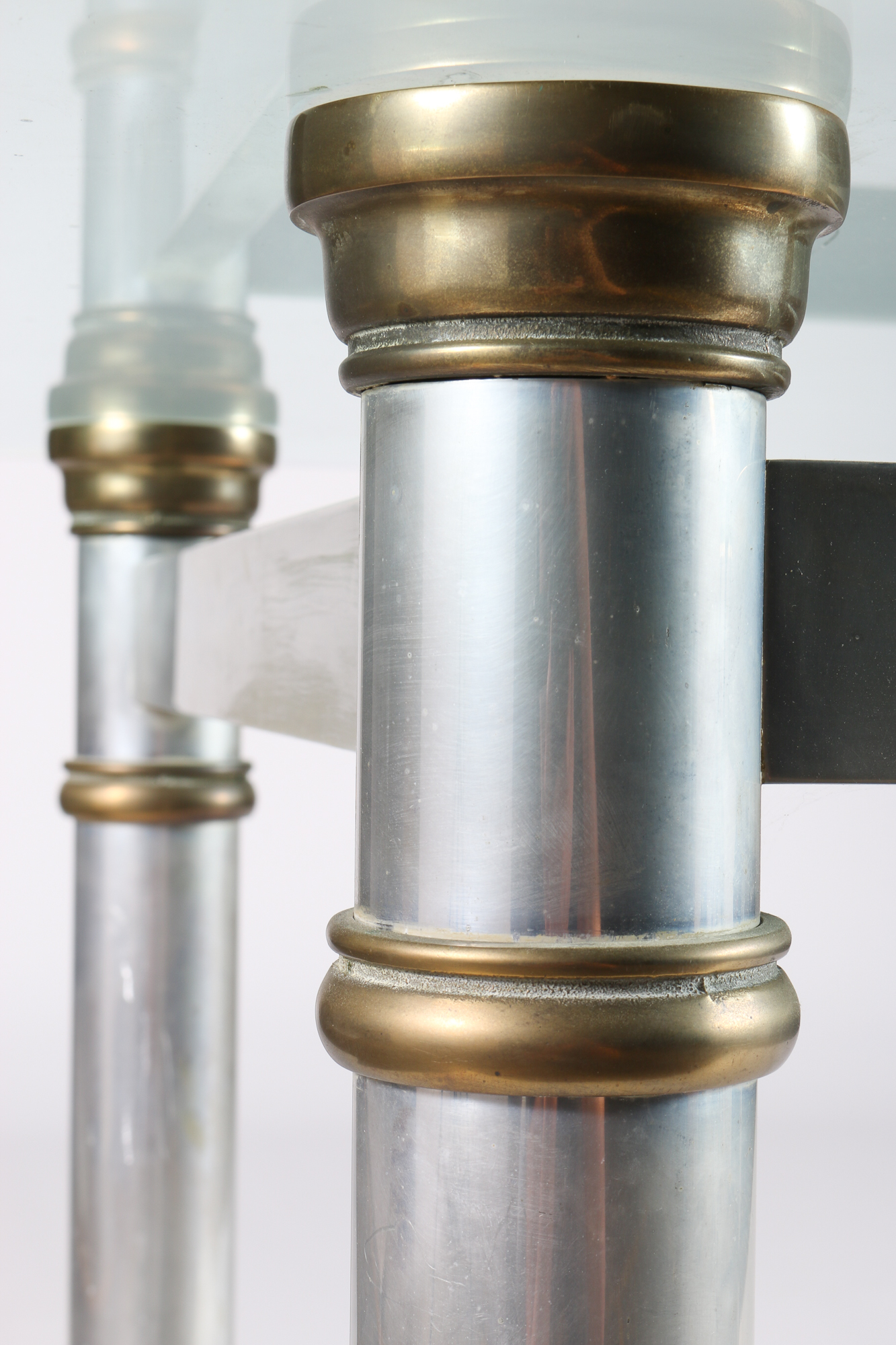 Glass-Top Metal Frame Dining Table