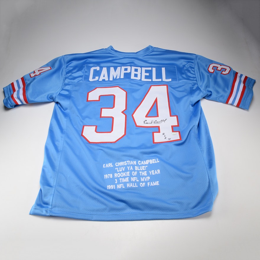 Earl Campbell Signed Jersey  COA