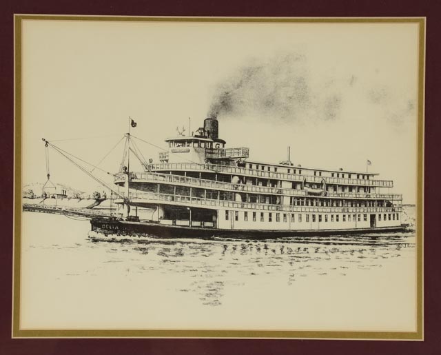 J. Franklin Brown Offset Lithograph of the Delta Queen