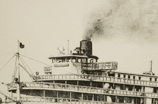 J. Franklin Brown Offset Lithograph of the Delta Queen