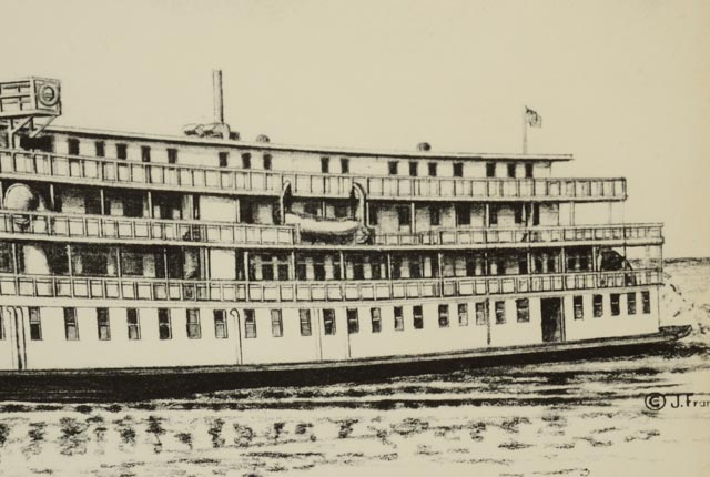 J. Franklin Brown Offset Lithograph of the Delta Queen