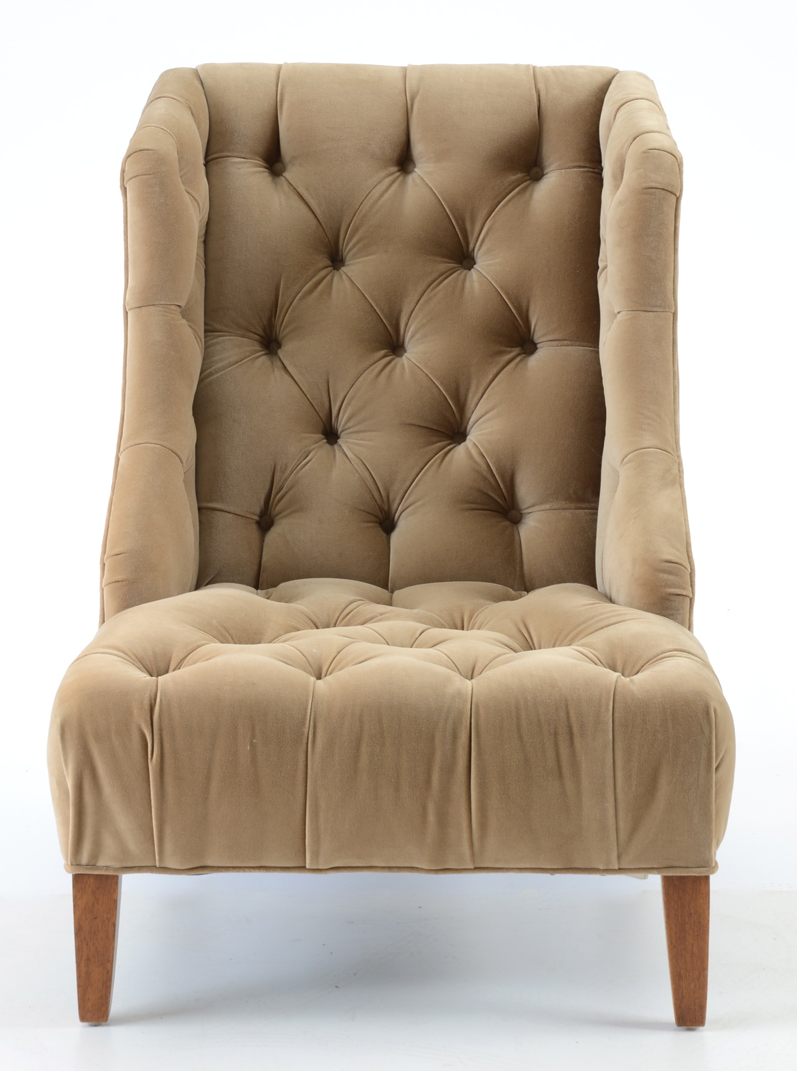 Button Tufted Velvet Wingback Chair by Century