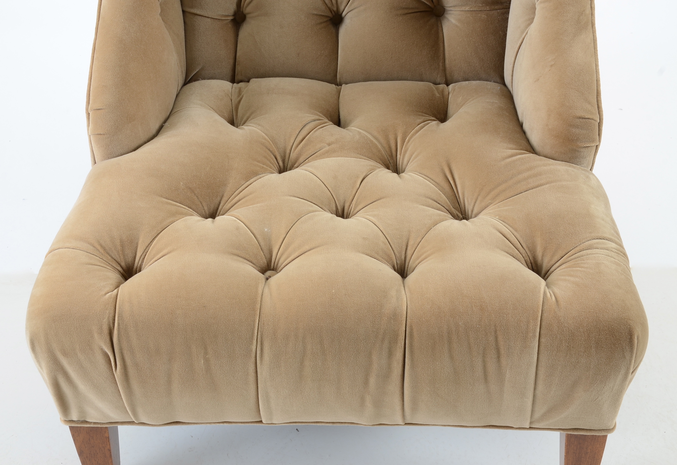 Button Tufted Velvet Wingback Chair by Century