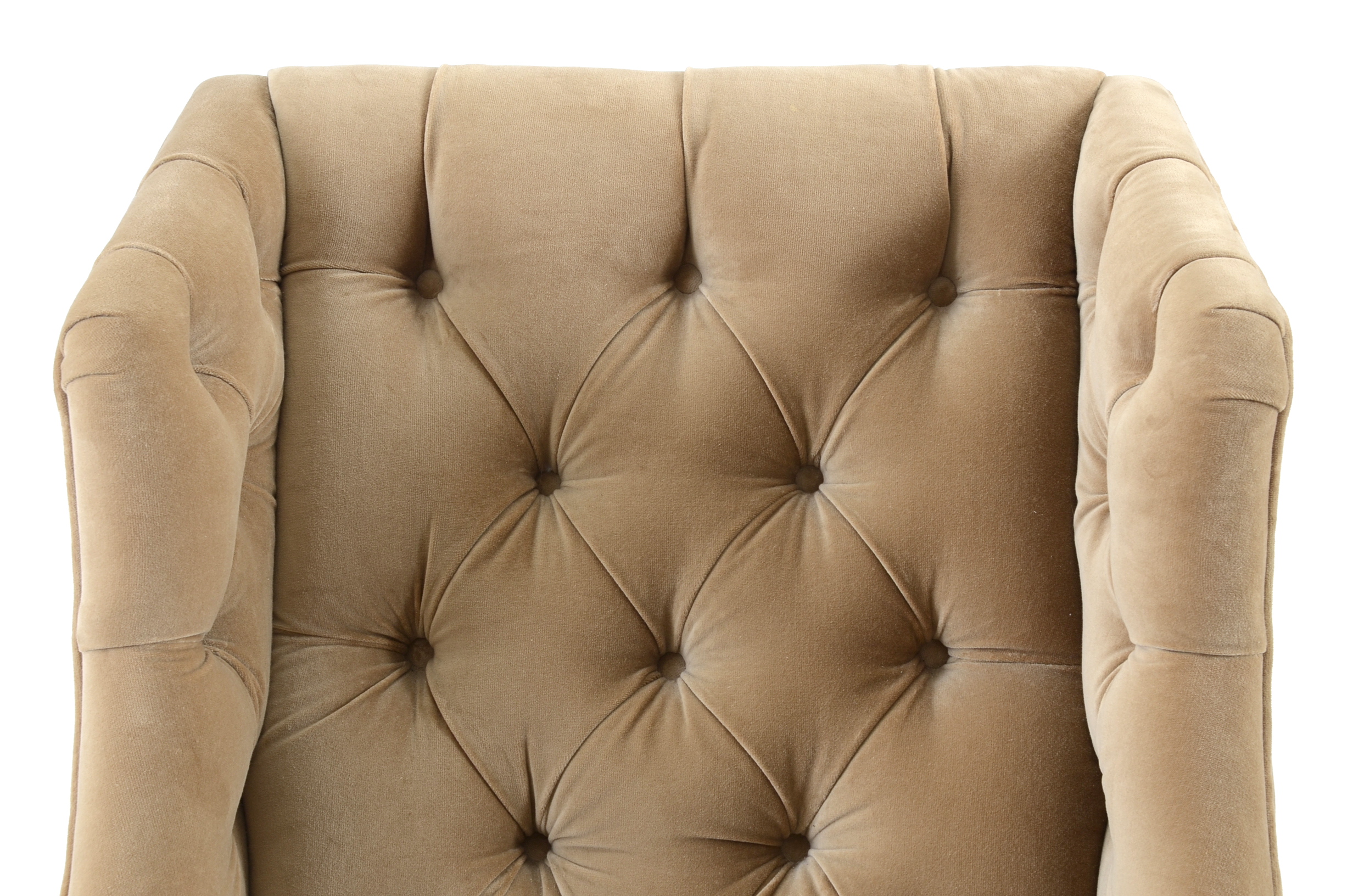 Button Tufted Velvet Wingback Chair by Century