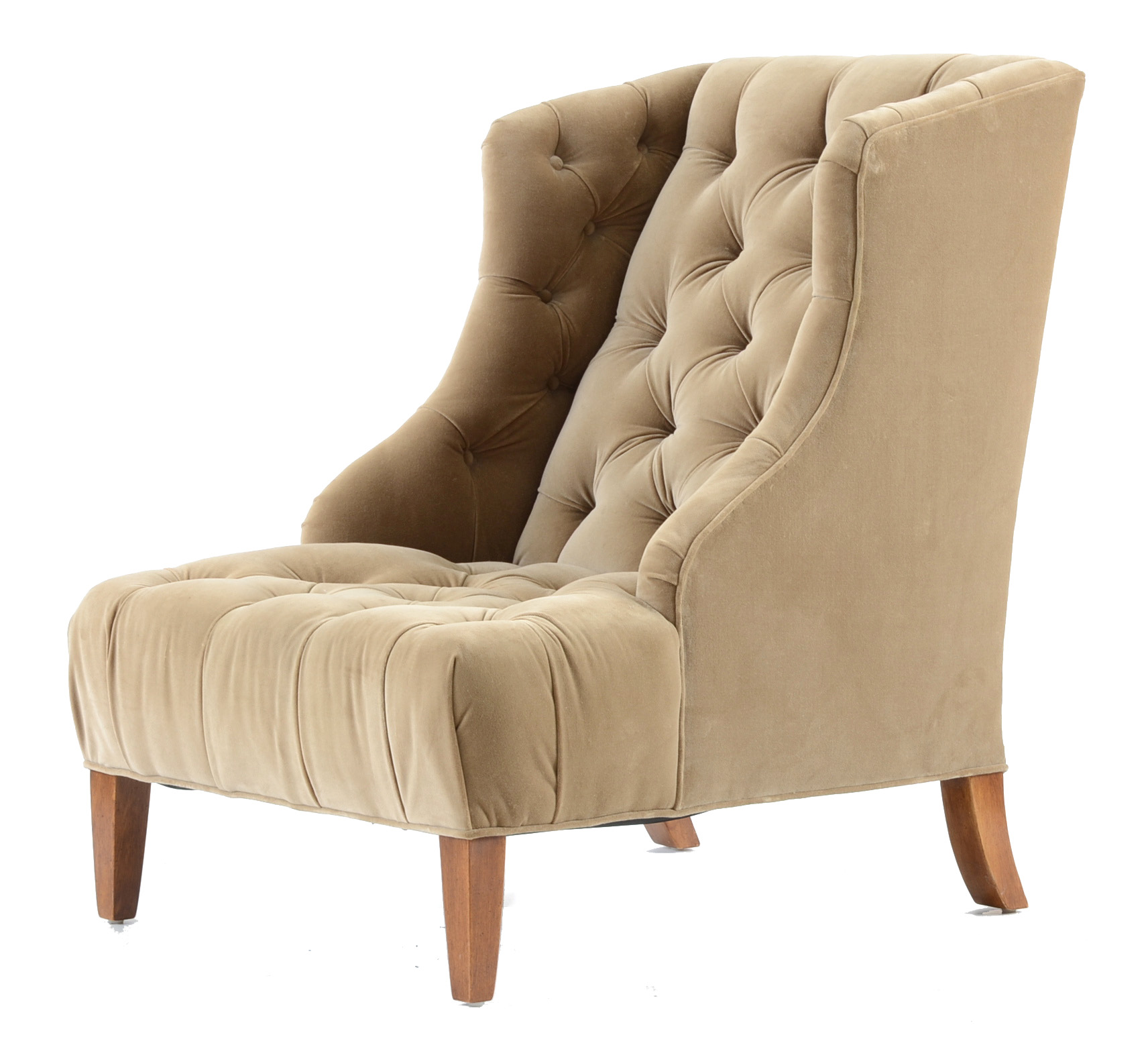 Button Tufted Velvet Wingback Chair by Century
