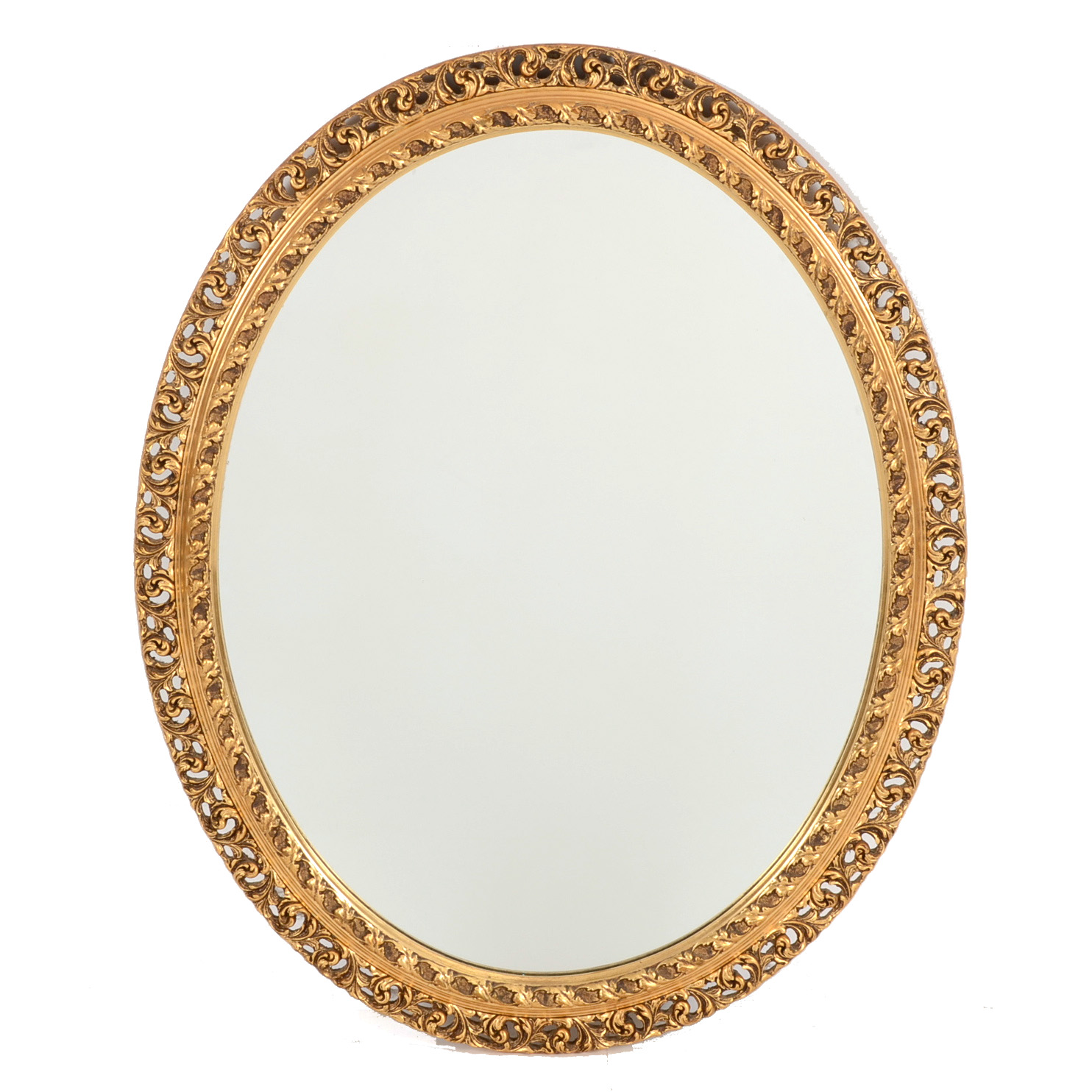Ornately Framed Oval Wall Mirror