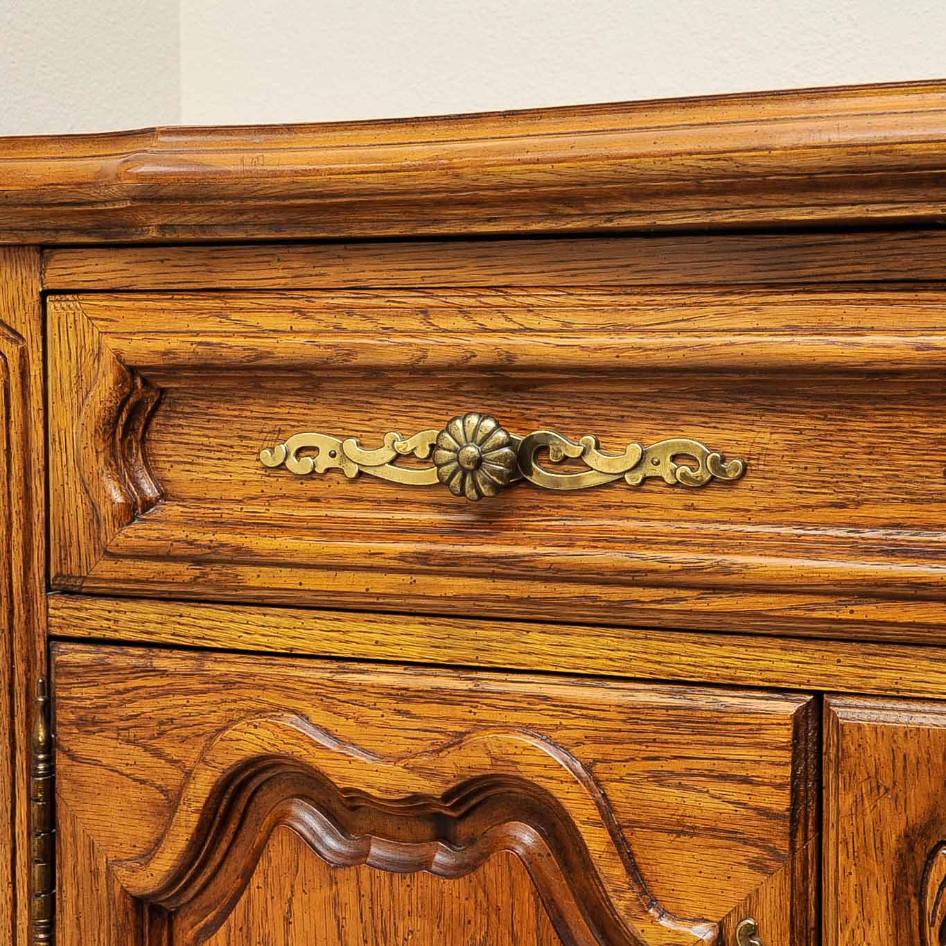 Oak Carved Buffet Table