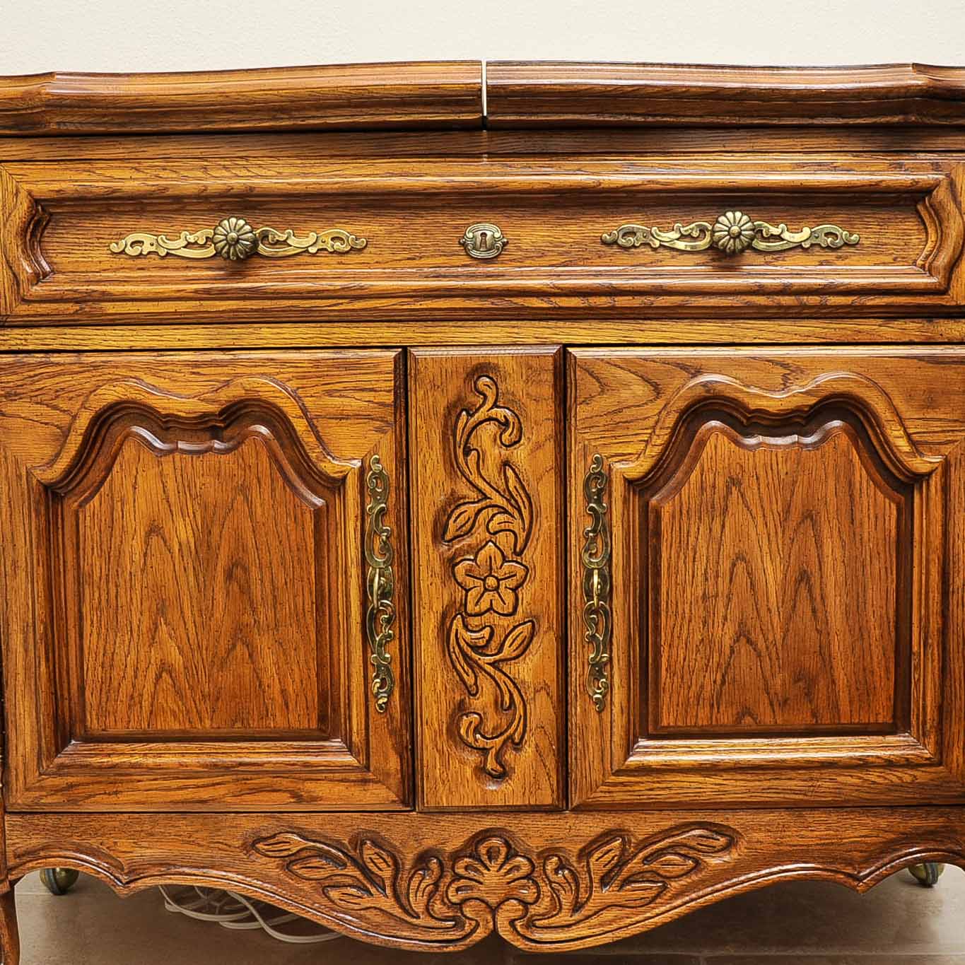 Oak Carved Buffet Table