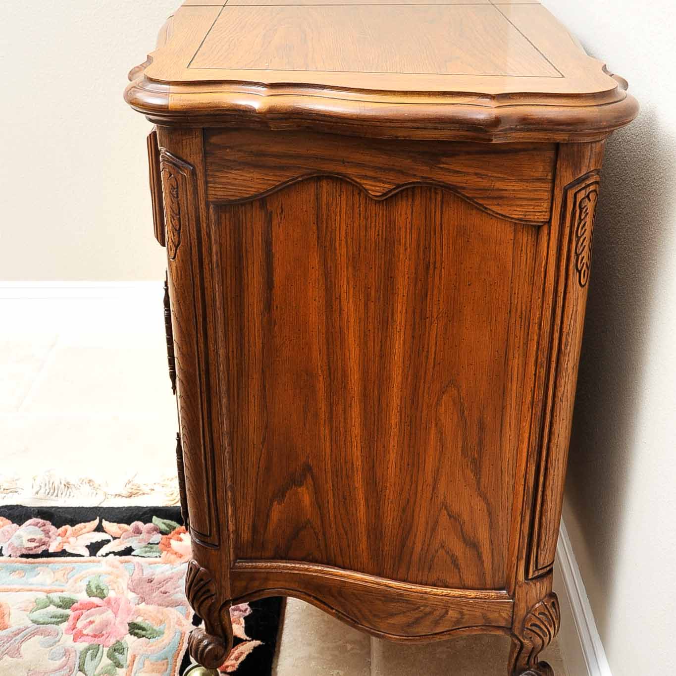 Oak Carved Buffet Table